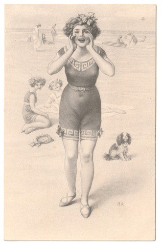 1918 ragazza mare costume - ragazza,