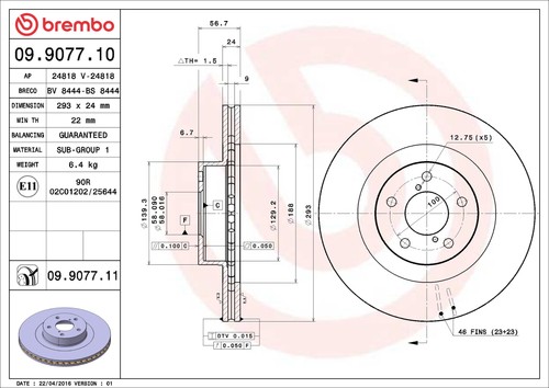 Brembo 9077 discofreno - brembo,