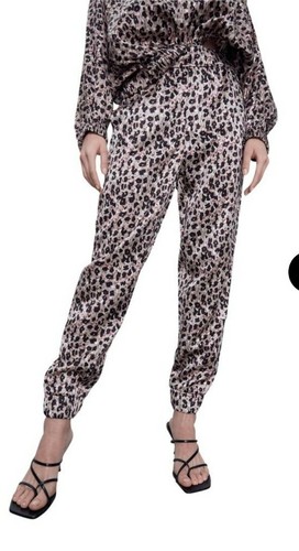 Pantalone raso leopardato