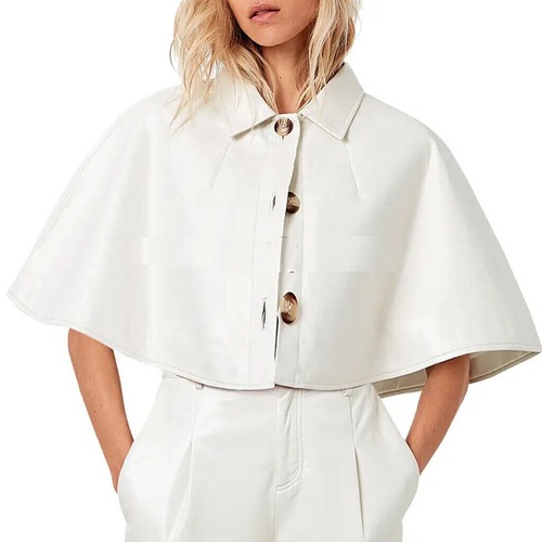 Giacca donna bianca pelle