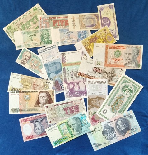 Lotto banconote mondiali 20 - banconote,