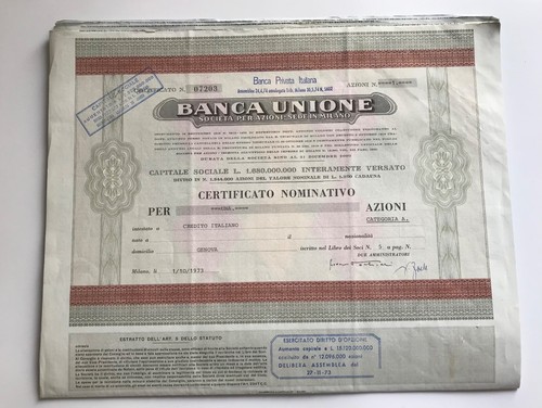 Certificato azionario banca - azionario,