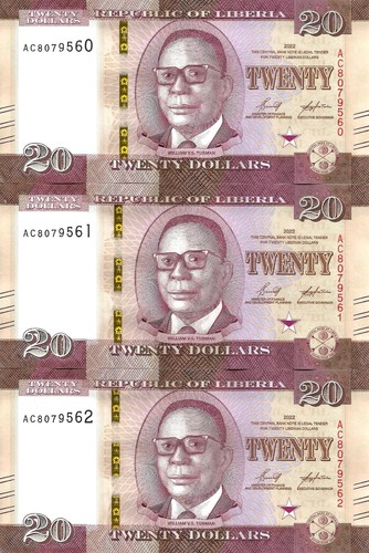 Liberia dollari 2022 - 3x,