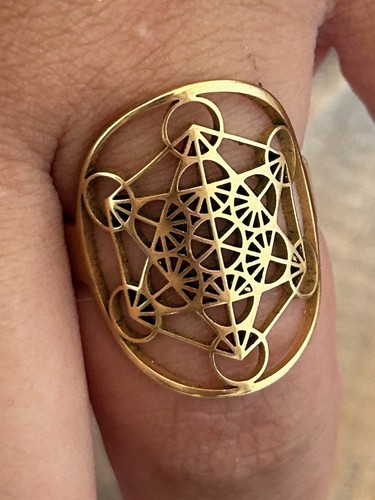 Bague métatron plaqué or - en,
