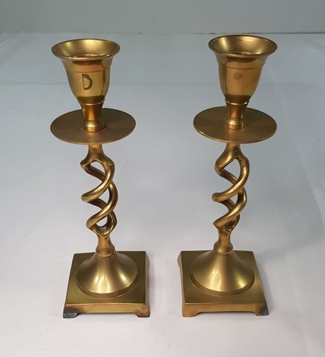Pair solid brass - pair, twisted