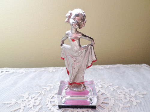 Vintage peltro pewter girl - vintage,
