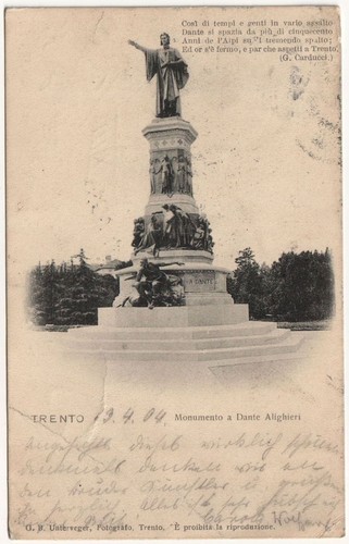 Trento monumento dante - trento.,
