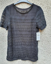 ZARA Blusa nera in tulle