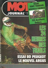 MOTO JOURNAL N°481 ESSAI 80 PEUGEOT / 125 ANCILLOTTI ENDURO / 24H DES TRAILS