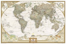 Poster National Geographic formato mappa da parete del mondo stile antico