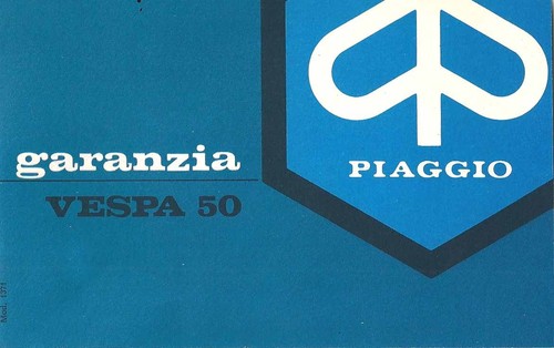 Libretto garanzia vespa 50 - vespa,