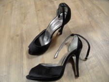 FARASION chice Satin Peeptoes Highheels schwarz Gr. 37 TOP ZC118
