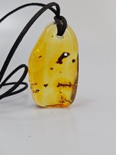 Ciondolo ambra, grande cabochon ambra gialla, fatto a mano, unico