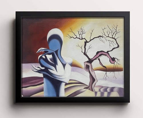 Quadro mark kostabi olio su - quadro,