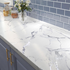 White Silver Marble Effect