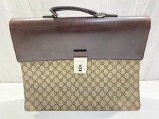 GUCCI Borsa Valigetta Modello GG Tela Pelle Marrone F/S