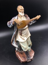 Statua Statuetta statuina ORIENTALE CINESE CERAMICA SHIWAN MUDMAN SUONATORE