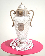 TOSCHI ciliegie vignola 50s italy brocca barattolo a 2 manici vetro silver lusso