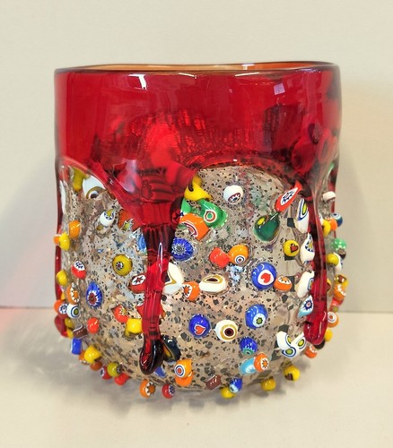 Bicchiere millefiori vetro - millefiori,