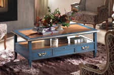 TAVOLINO DA SALOTTO C/4 CASSETTI E TIRETTI CENTRALI BASE LACCATA PIANI NOCE 6132