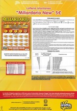 LOCANDINA GRATTA E  VINCI IL MILIARDARIO NEW EURO 5,00 LOTTERIA INSTANTANEA
