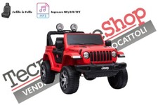 Auto Macchina Elettrica per Bambini Jeep Wrangler Rubicon 12V- Mp3 -Sedile Pelle
