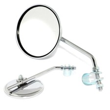 1x SPECCHIO SPECCHIETTO CROMO BICICLETTA VINTAGE ROTONDO REVERSIBILE EPOCA BICI 