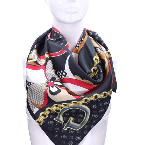 Guess sciarpa silk donna black - guess,