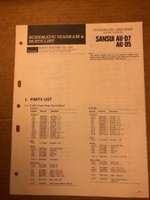 Amplificatore Sansui AU-D7 AU-D5 manuale di servizio schema riparazione originale di fabbrica