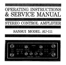 SANSUI AU-111 Schematic Diagram Service Manual Schaltplan Techniques Schema