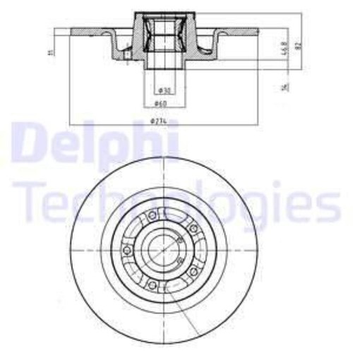 Delphi disco freno - delphi, 2x