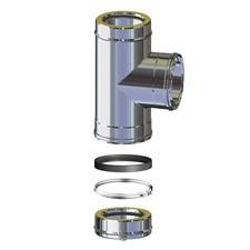Tee Coibentata 90° Raccordo Canna Fumaria Doppia Parete Acciaio Inox