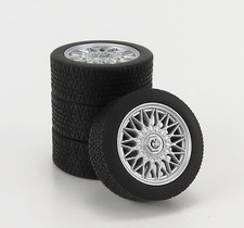 MODELLISMO AUTO STATICO KK SET 4X RUOTE CERCHI 16' PER BMW SERIE 3 ALPINA 1/18