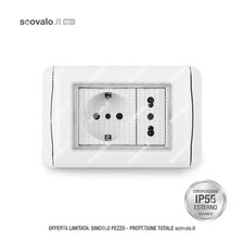 Placca Stagna Presa Schuko