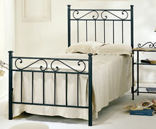 LETTO FERRO BATTUTO TEVERE SINGOLO NERO GRAFITE