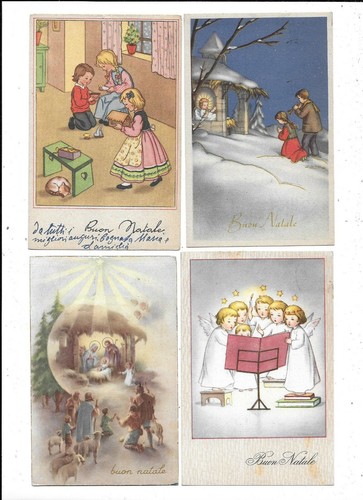 Buon natale 4 cartoline - natale,