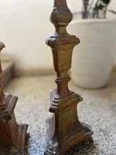 coppia di antichi candelabri liturgici 