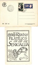 ITALIA 1951 SENIGALLIA IV RADUNO FILATELICO CON SERIE TRIENNALE DI MILANO ANNULL