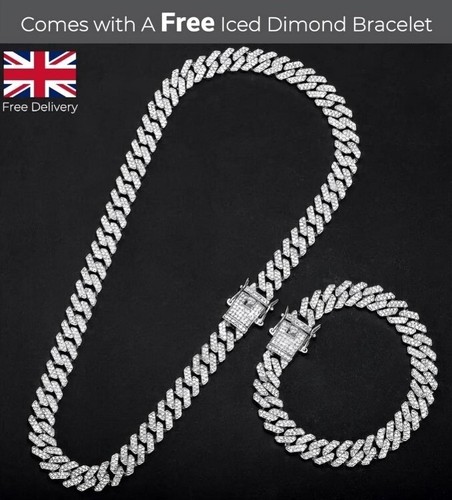 Collana cubana catena - , diamanti