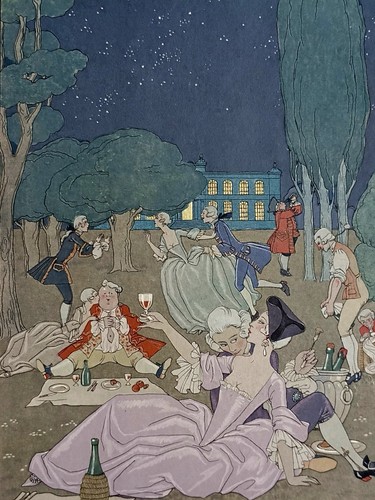 Georges barbier sur herbe - sur, l'herbe