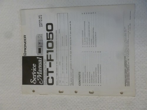 Pioneer f1050 manuale di - ct-f1050,