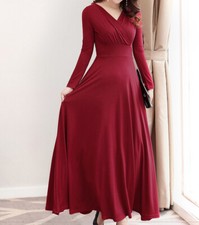 Vestito Donna Abito Lungo Tinta Unita Woman Maxi Dress Solid Color 110324B