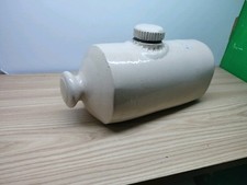 Antico SCALDINO in CERAMICA INGLESE 1920, tappo in Ceramica, da camera o veranda