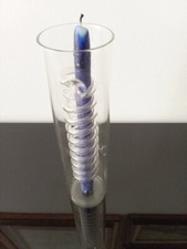 PORTACANDELA DI VETRO CON SPIRALE ALL'INTERNO - LEGGI TESTO