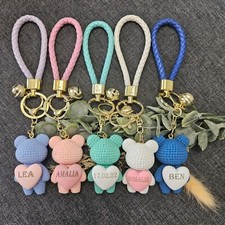 Portachiavi Teddy Personalizzato Incisione Inciso Nome Bambini Ciondolo