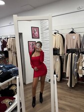 Abito con swarovsky a maniche lunghe,   coppe preinserite, imbottitura sulle spa