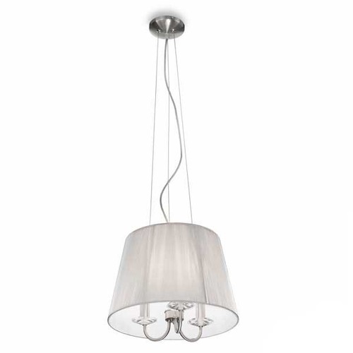 Lampadario stoffa grigio 3 - lampadario,