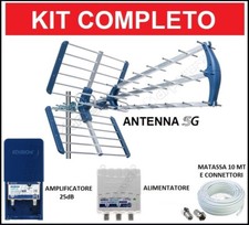 Kit Antenna TV DVB-T2 UHF Esterna Digitale Terrestre Con Amplificatore da Palo !