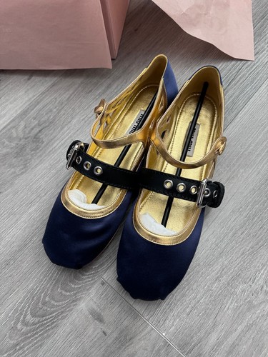 Miu ballerina raso - ballerina, raso+nappa