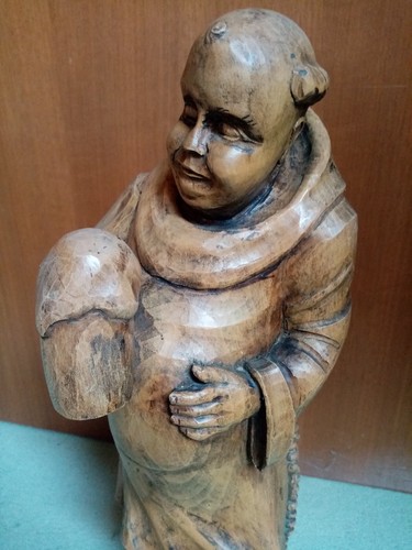 Statua legno base monaco - in,